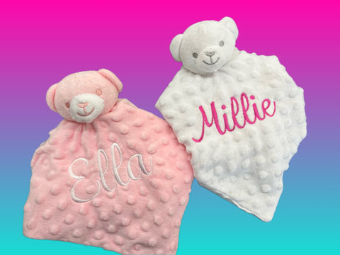 Embroidered Personalised Bear Comforters