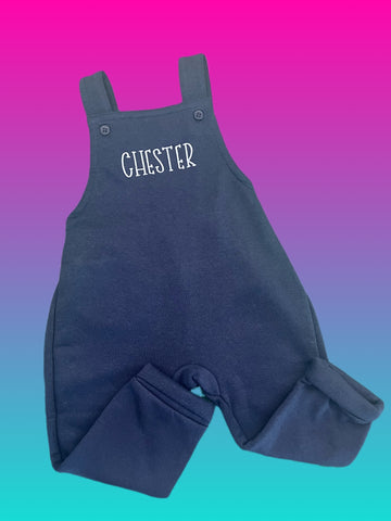 Fleece Lined Embroidered Dungarees