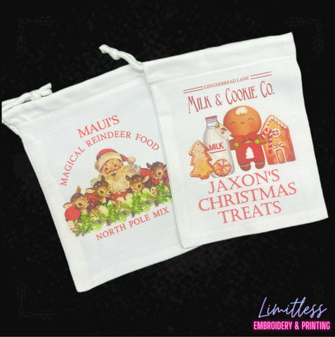 Personalised reindeer food bag & Christmas treat bag