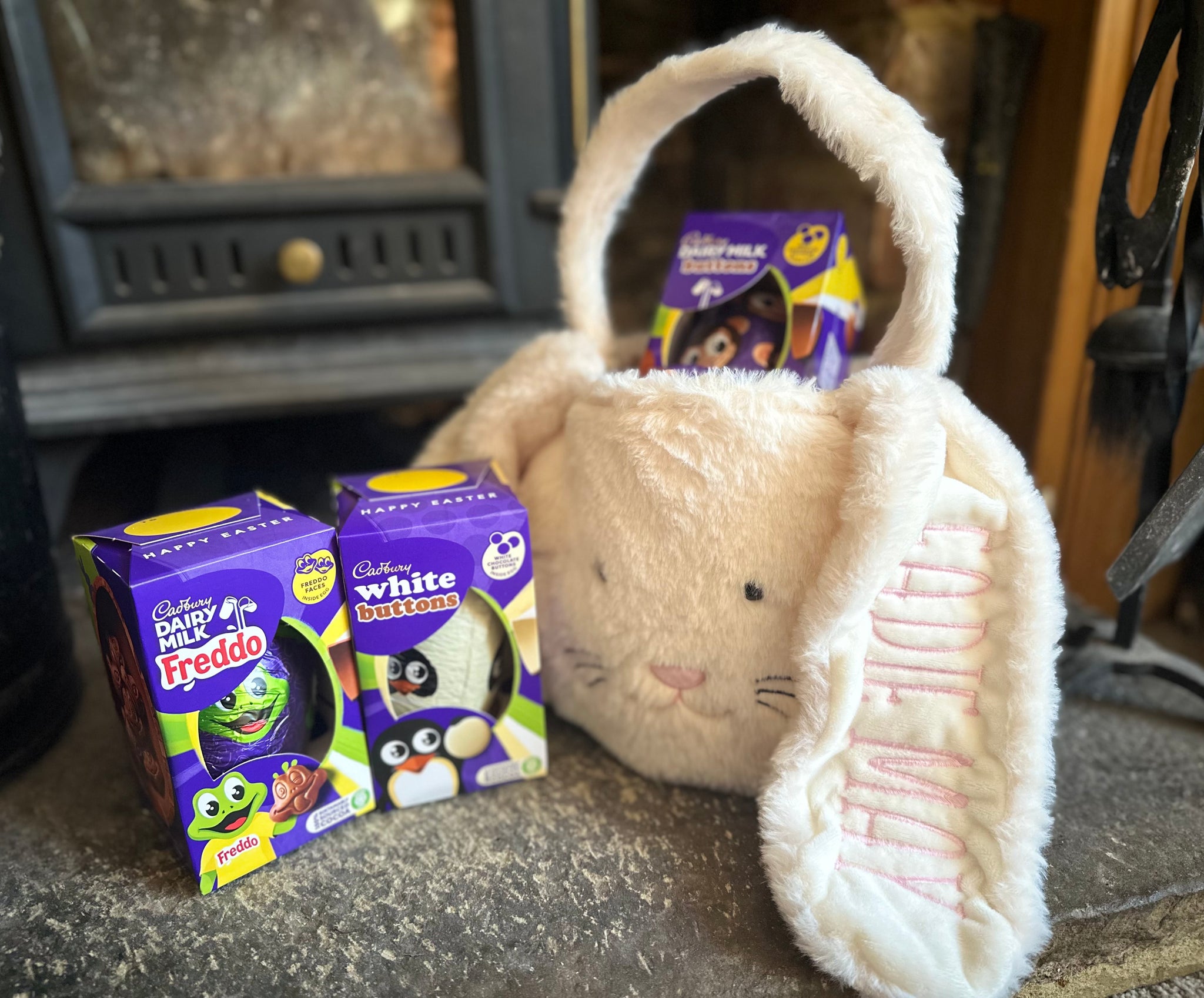 Embroidered personalised Easter baskets