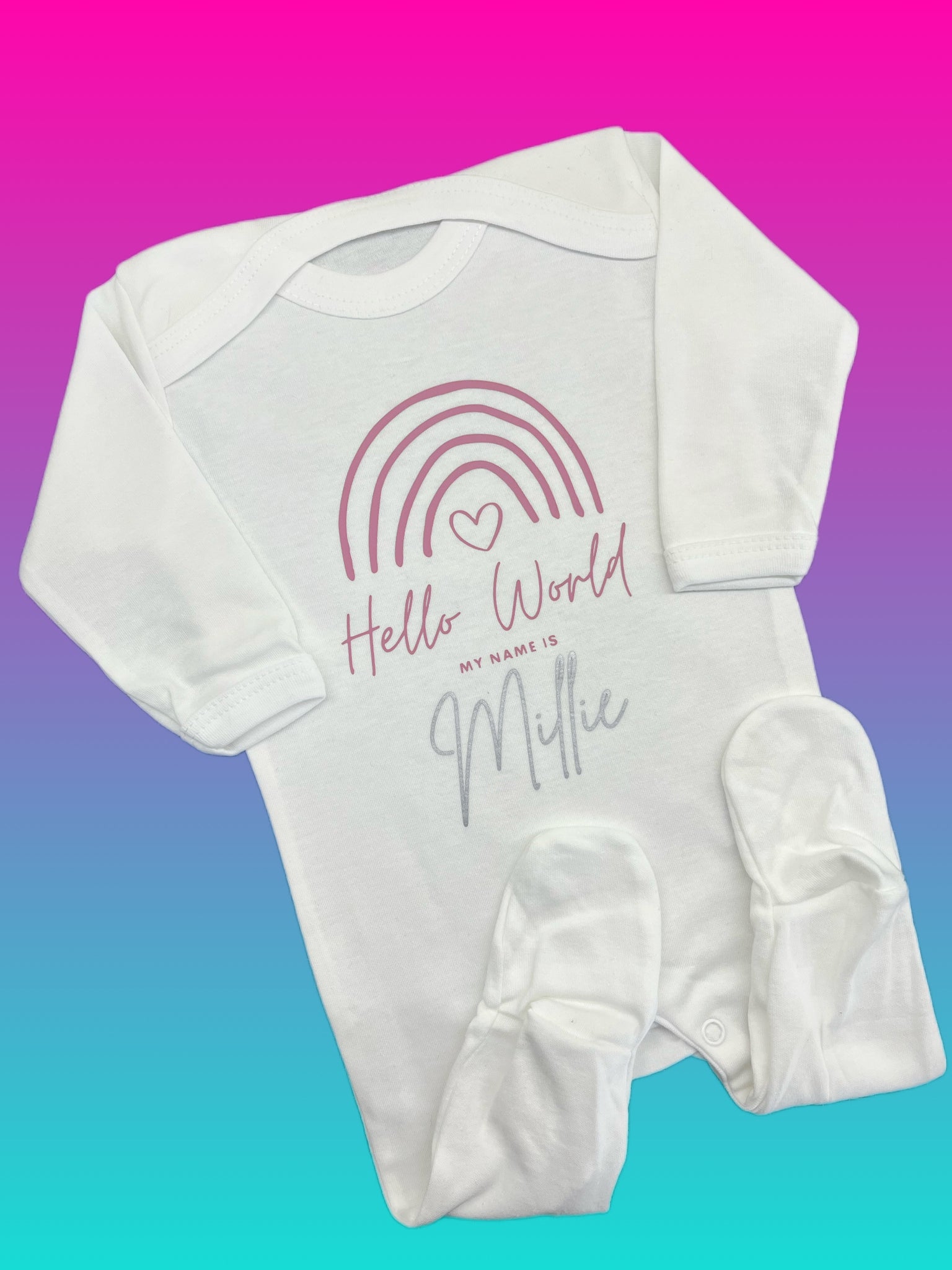 Personalised Hello World Baby Gro