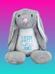 Embroidered Easter Bunny (Grey)