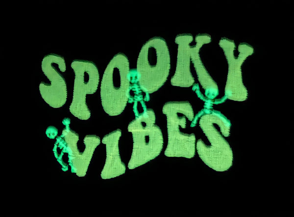 Adult Spooky Vibes Embroidered Jumper Glow In The Dark